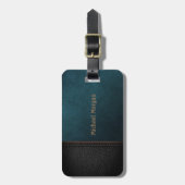 Eleganter Luxus-Green Leathe-Look Gepäckanhänger (Vorderseite vertikal)