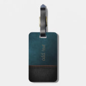 Eleganter Luxus-Green Leathe-Look Gepäckanhänger (Rückseite vertikal)