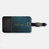 Eleganter Luxus-Green Leathe-Look Gepäckanhänger (Rückseite horizontal)