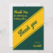 Eleganter Luxus Grün und Gold Chic Geburtstag Dankeskarte (Vorderseite)