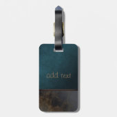 Eleganter Luxus Grünbrauner Lederlook Gepäckanhänger (Rückseite vertikal)