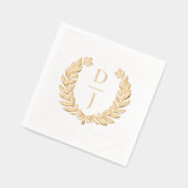 Eleganter Luxus Handgezeichneter Kranz Hochzeitsmo Servietten Mit Folie (Links)