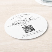 Eleganter Luxus-Hochzeitsfoto-Sharing-QR-Code Runder Pappuntersetzer (Angewinkelt)