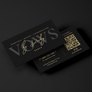 Eleganter Luxus-Hochzeitsplaner Schwarze Signatur Visitenkarte