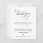 Eleganter Luxus-Hochzeitstisch Dankeschön Karten (Vorderseite)