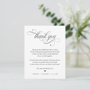 Eleganter Luxus-Hochzeitstisch Dankeschön Karten