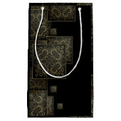 Eleganter Luxus in Schwarz und Gold Kleine Geschenktüte (Vorderseite)