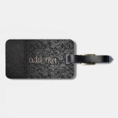 Eleganter Luxus, Leathe Look, Gold Pfau, Damaskus Gepäckanhänger (Rückseite horizontal)