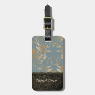 Eleganter Luxus, Leathe-Look, Vintager Damast Gepäckanhänger