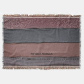 Eleganter Luxus Leather Look Brown Black Decke (Vorderseite)