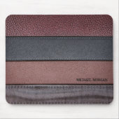Eleganter Luxus Leather Look Brown Black Mousepad (Vorne)