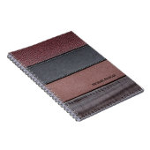 Eleganter Luxus Leather Look Brown Black Notizblock (Rechte Seite)