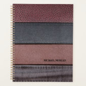 Eleganter Luxus Leather Look Brown Black Planer (Vorderseite)