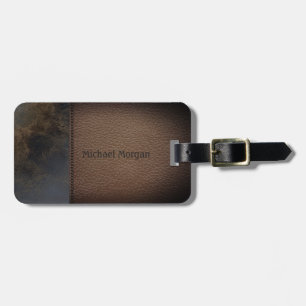 Eleganter Luxus, Leder-Optik - Personalisiert Gepäckanhänger