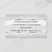 Eleganter Luxus Leichte graue Grenz Glitzer Sterne Visitenkarte (Rückseite)