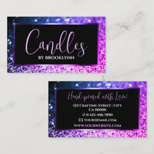 Eleganter Luxus Lila Pink Sparkling Glitzer Visitenkarte