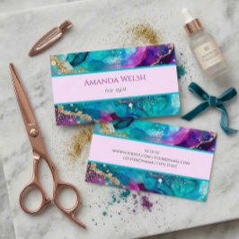 Eleganter Luxus lila rosa aquamariner Glitzer Stil Visitenkarte