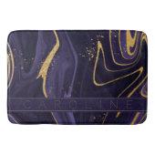 Eleganter Luxus-Lila-und Gold-Marmor-Effekt Name Badematte (Vorderseite)