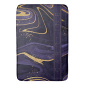 Eleganter Luxus-Lila-und Gold-Marmor-Effekt Name Badematte (Vorderseite Vertikal)