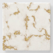 Eleganter Luxus Marble Gold königliches Design Steinuntersetzer (Vorderseite)
