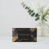 Eleganter Luxus-Marmor Gold Black Business Card Visitenkarte (Stehend Vorderseite)