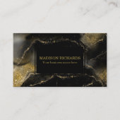 Eleganter Luxus-Marmor Gold Black Business Card Visitenkarte (Vorderseite)