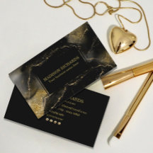 Eleganter Luxus-Marmor Gold Black Business Card