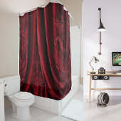 Eleganter Luxus Maroon Velvet Wedding Duschvorhang