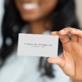 Eleganter Luxus Minimal Grau QR CODE Visitenkarte