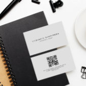 Eleganter Luxus Minimal Grau QR CODE Visitenkarte
