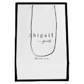 Eleganter Luxus Minimalistischer Skriptname Person Mittlere Geschenktüte (Rückseite)