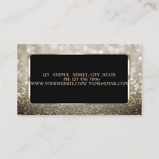 Eleganter Luxus, modern, Glittery Bokeh Visitenkarte (Rückseite)