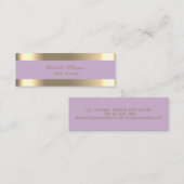 Eleganter Luxus modern, Gold gestreift Mini Visitenkarte (Vorne/Hinten)