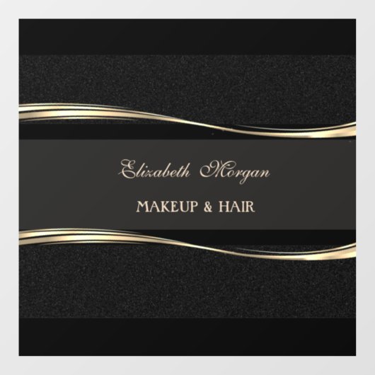 Eleganter Luxus modern, Gold, schwarz Fensteraufkleber (Blatt)
