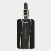 Eleganter Luxus modern,Gold,Schwarz = Gepäckanhänger (Vorderseite vertikal)