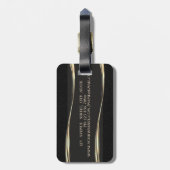 Eleganter Luxus modern,Gold,Schwarz = Gepäckanhänger (Rückseite vertikal)