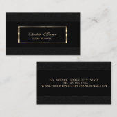 Eleganter Luxus, modern, goldfarbener Rahmen, schw Visitenkarte (Vorne/Hinten)