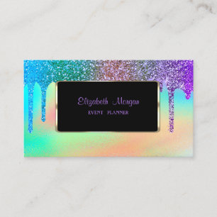 Eleganter Luxus Modern, Regenbogen Holografisch, T Visitenkarte