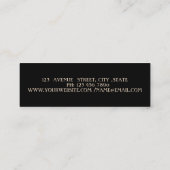 Eleganter Luxus modern, schwarz, Gold gestreift Mini Visitenkarte (Rückseite)