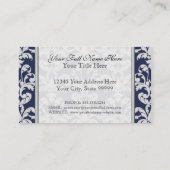 Eleganter Luxus-Moderne Damask Blumenstil Visitenkarte (Rückseite)