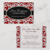 Eleganter Luxus-Moderne Damask Blumenstil Visitenkarte (Vorne/Hinten)