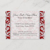 Eleganter Luxus-Moderne Damask Blumenstil Visitenkarte (Rückseite)