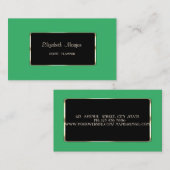 Eleganter Luxus Moderne Green, Black Frame Visitenkarte (Vorne/Hinten)