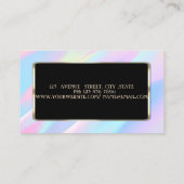 Eleganter Luxus Modernes, holografisches Abstrakte Visitenkarte (Rückseite)