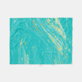 Eleganter Luxus Modernes Marble Gold Blue Design Fleecedecke (Vorderseite (Horizontal))