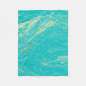 Eleganter Luxus Modernes Marble Gold Blue Design Fleecedecke (Vorderseite)