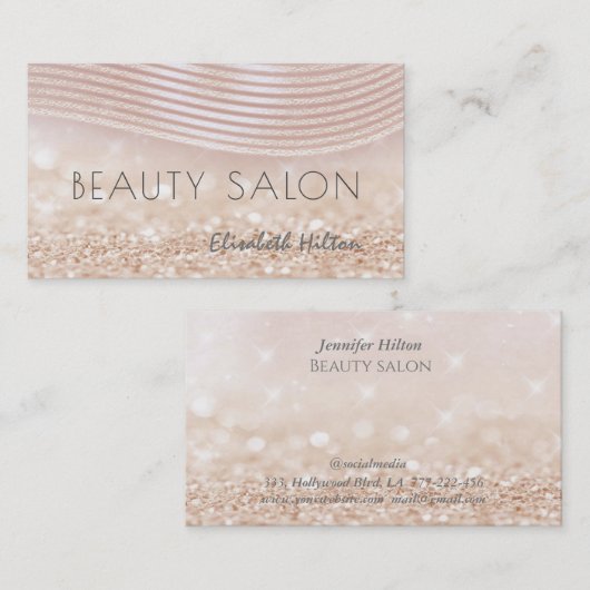 Eleganter Luxus Perlgoldstreifen mit glänzender Ro Visitenkarte (Vorne/Hinten)