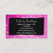 Eleganter Luxus Pink Glitzer Kristall Diamond Visitenkarte (Rückseite)