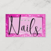 Eleganter Luxus Pink Glitzer Kristall Diamond Visitenkarte (Vorderseite)