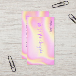 Eleganter Luxus Pink Sweet Holographi Business Car Visitenkarte
